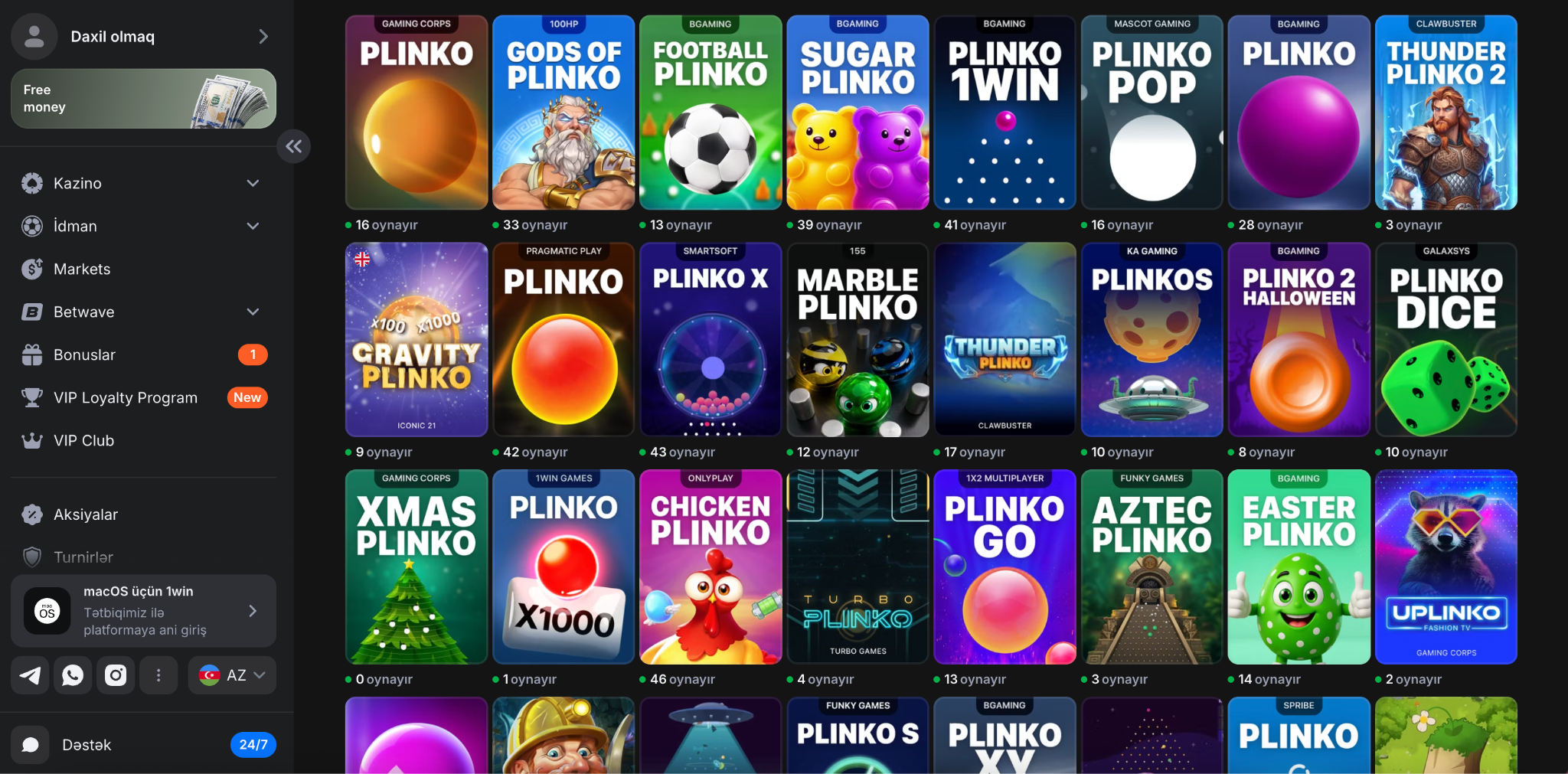 1Win Plinko casino